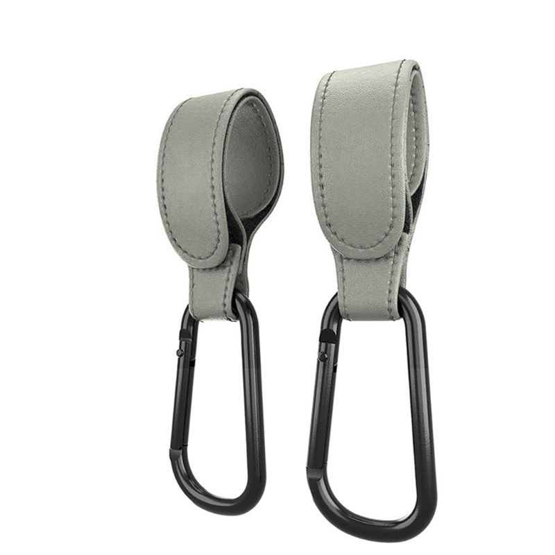 Móc Treo Đồ Bằng Da pu Và Nhôm Gắn Xe Đẩy Em Bé Tiện Dụng