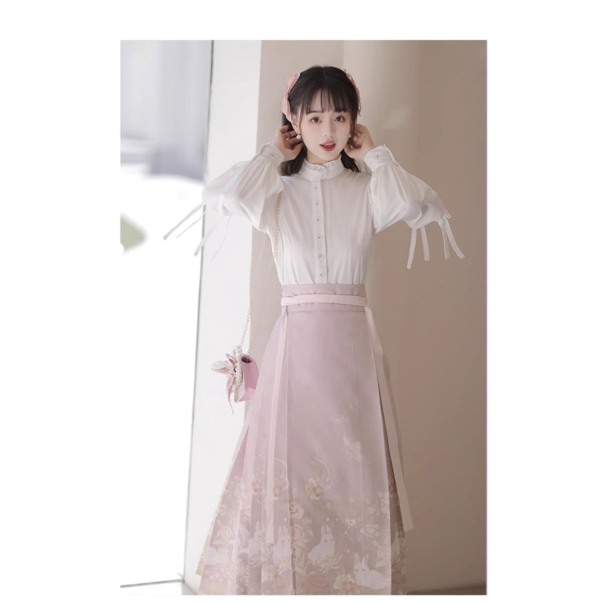 Chân Váy Chữ a Lưng Cao In Họa Tiết Phong Cách Trung Hoa Mới#23114