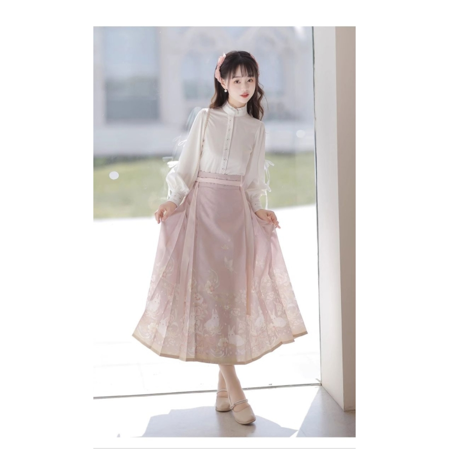 Chân Váy Chữ a Lưng Cao In Họa Tiết Phong Cách Trung Hoa Mới#23114