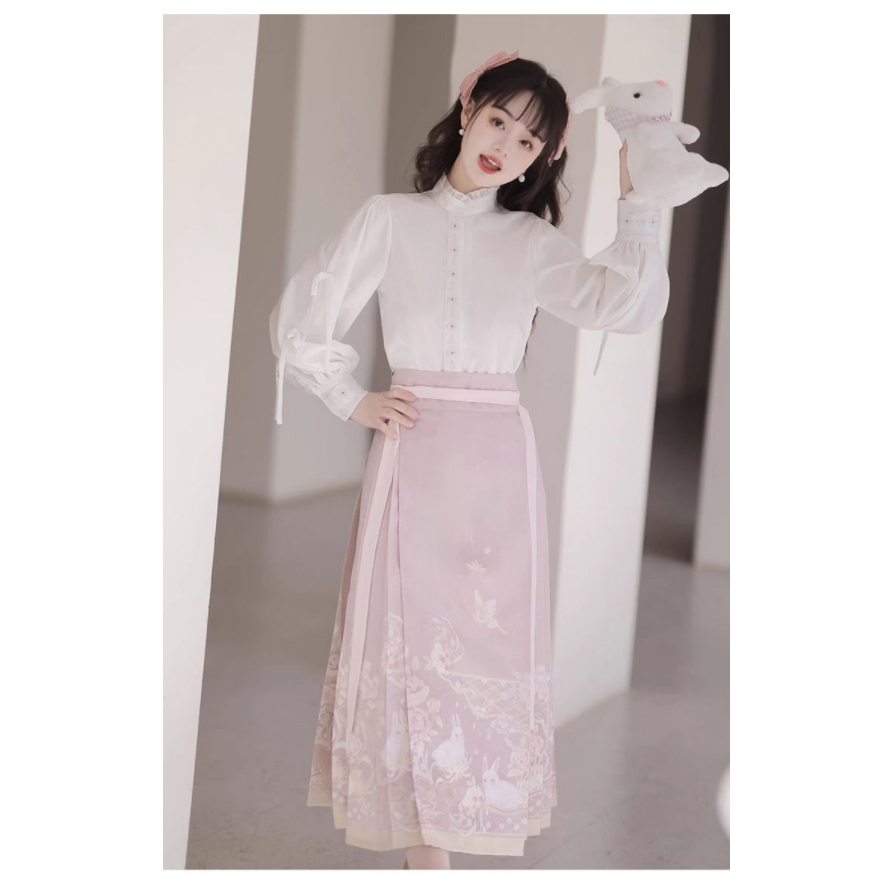 Chân Váy Chữ a Lưng Cao In Họa Tiết Phong Cách Trung Hoa Mới#23114