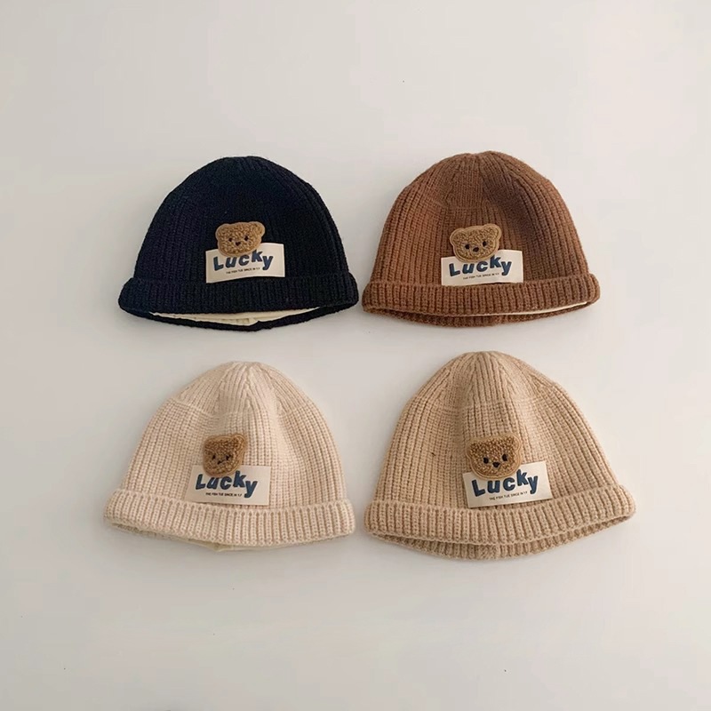 Mũ Len Thu Đông Siêu Dễ Thương Dày Dặn Giữ Ấm Cho Bé Trai Và Gái