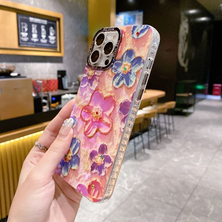 Ốp Điện Thoại Mềm Họa Tiết Hoa Phong Cách Hàn Quốc Cho iphone15promax 15 14promax 14pro soft 13promax 11 11promax 12 12promax