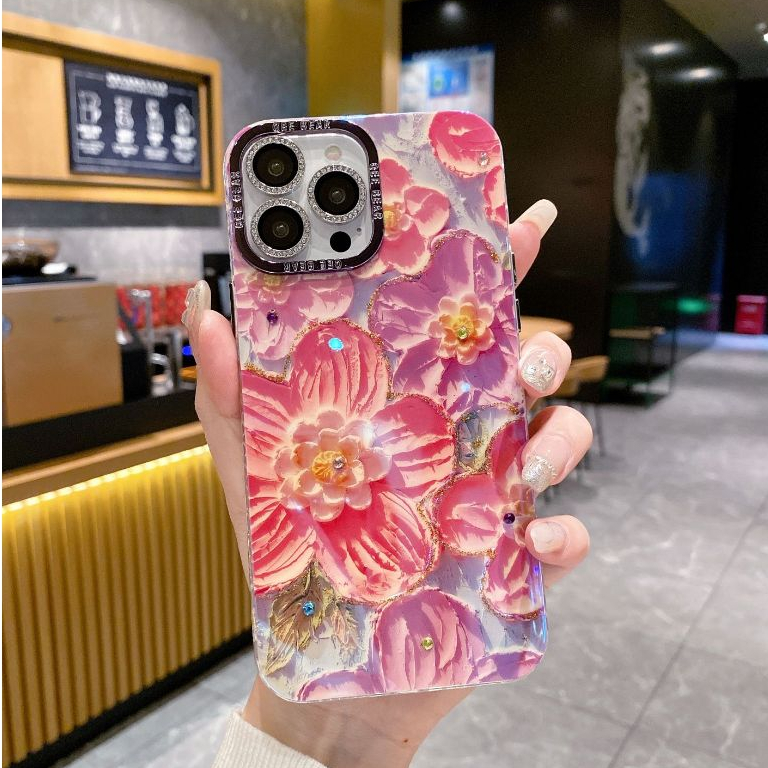 Ốp Điện Thoại Mềm Họa Tiết Hoa Phong Cách Hàn Quốc Cho iphone15promax 15 14promax 14pro soft 13promax 11 11promax 12 12promax