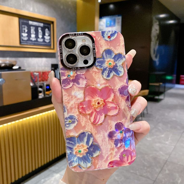 Ốp Điện Thoại Mềm Họa Tiết Hoa Phong Cách Hàn Quốc Cho iphone15promax 15 14promax 14pro soft 13promax 11 11promax 12 12promax