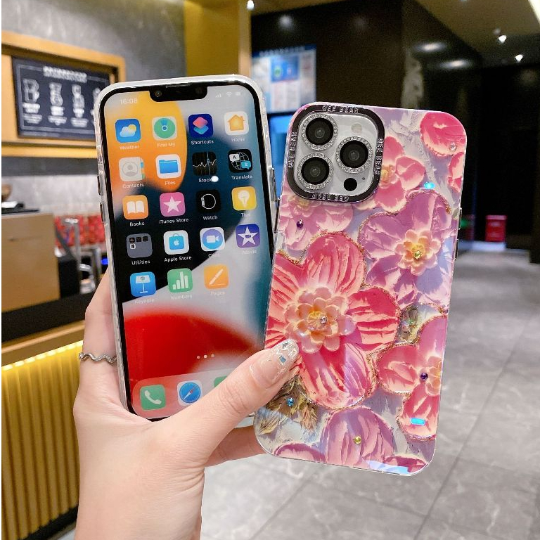 Ốp Điện Thoại Mềm Họa Tiết Hoa Phong Cách Hàn Quốc Cho iphone15promax 15 14promax 14pro soft 13promax 11 11promax 12 12promax