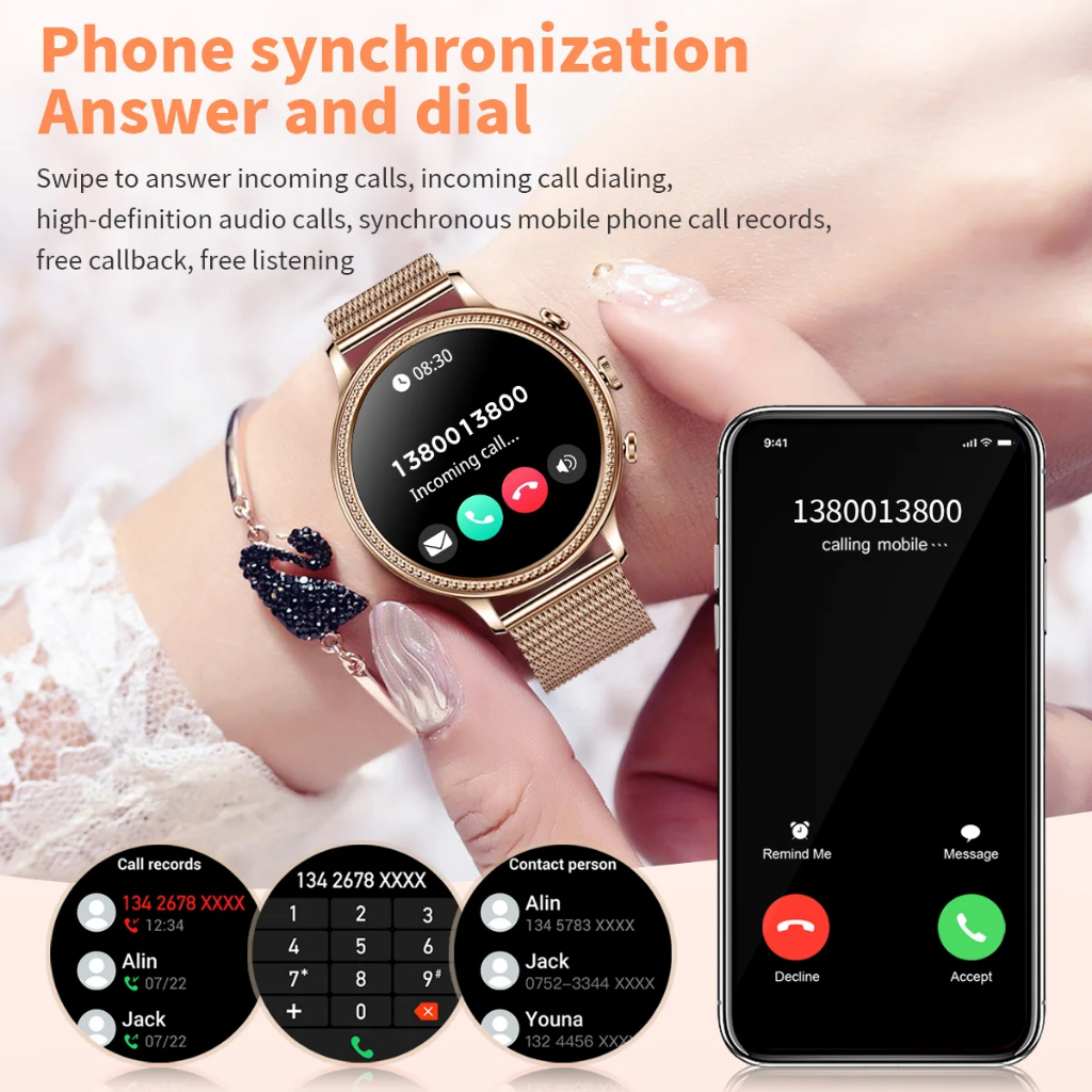 Lige Đồng Hồ Thông Minh Kết Nối bluetooth Theo Dõi Sức Khỏe