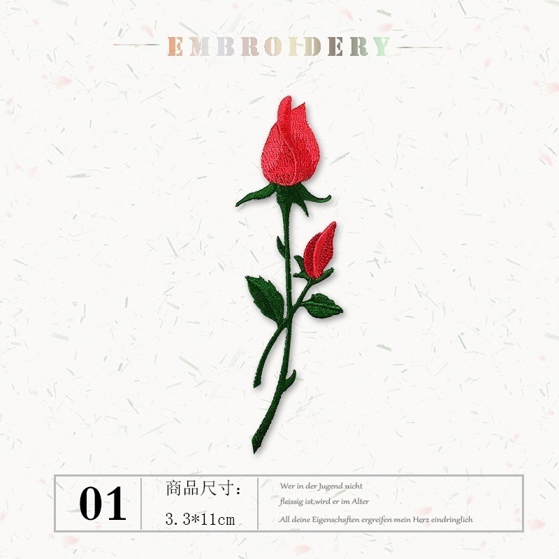 1 Miếng Vải Thêu Hình Hoa Sen Phong Cách Vintage