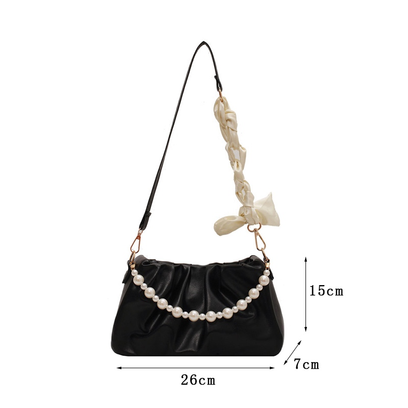 FAWORK Túi Kẹp Nách Nữ Đẹp Quai Tết Phối Dây Ngọc Bánh Bèo Có Dây Đeo Chéo