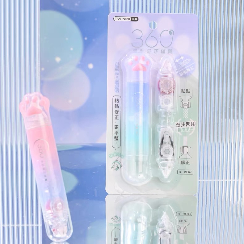 Băng Keo Hai Mặt Họa Tiết Mèo Dễ Thương 2 Trong 1 Phong Cách Hàn Quốc Cho Học Sinh