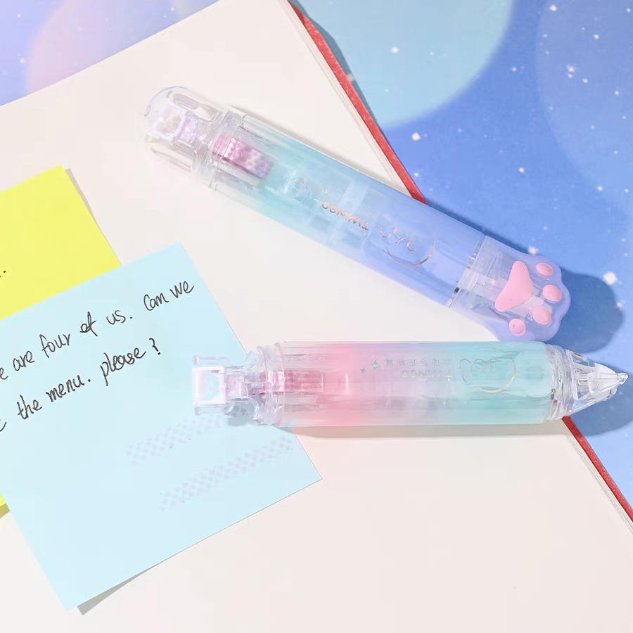 Băng Keo Hai Mặt Họa Tiết Mèo Dễ Thương 2 Trong 1 Phong Cách Hàn Quốc Cho Học Sinh