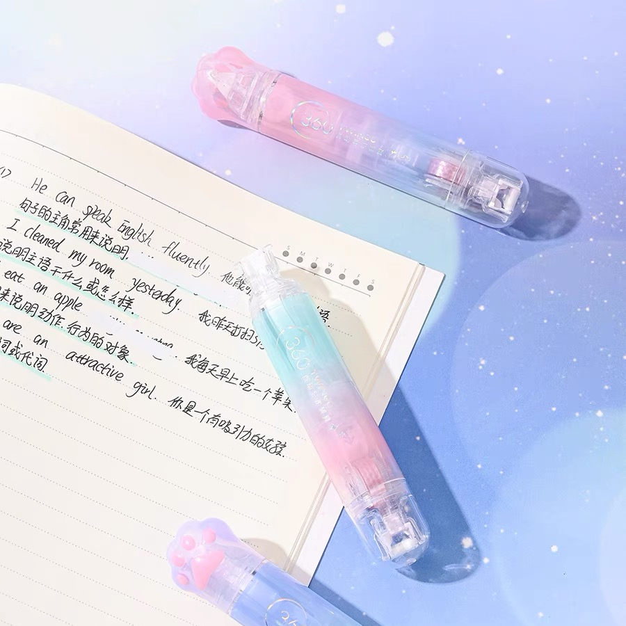 Băng Keo Hai Mặt Họa Tiết Mèo Dễ Thương 2 Trong 1 Phong Cách Hàn Quốc Cho Học Sinh