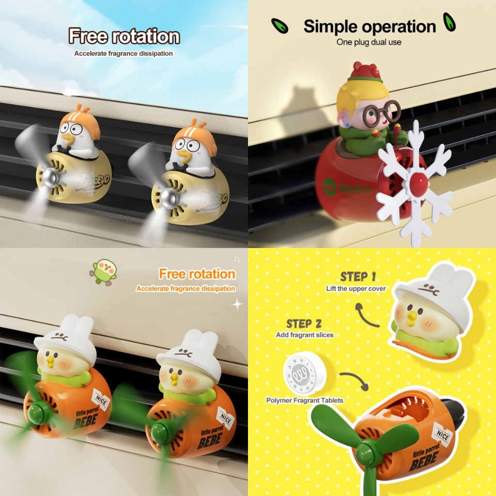 Nước Hoa Xoay Gắn Khe Điều Hòa Xe Hơi Làm Mát Không Khí Kiểu Hoàng Tử Năm Mới