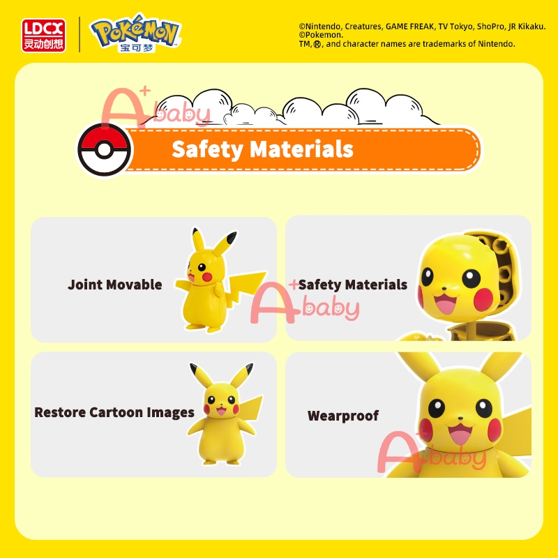 Pokemon DIY Assembly Series Toy Figure Đồ Chơi Lắp Ráp Mô Hình