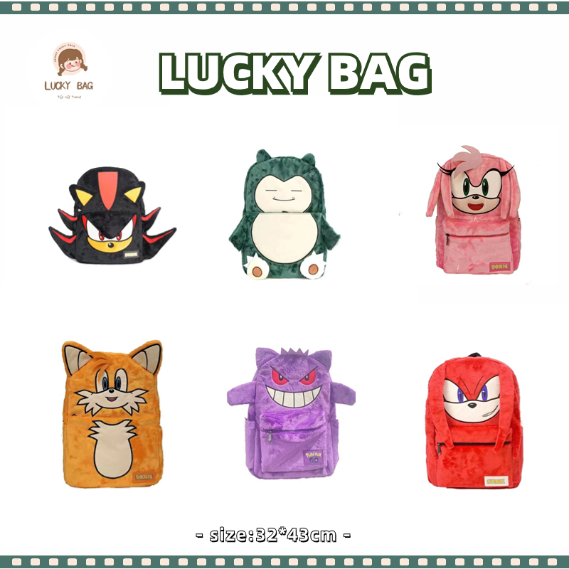 100% KHO SN SÀNG💗Ba Lô Học Sinh Hình Pokemon Gon Norlax gengar sonic shadow eimi Đuôi Nhồi Bông Cho Cặp Đôi