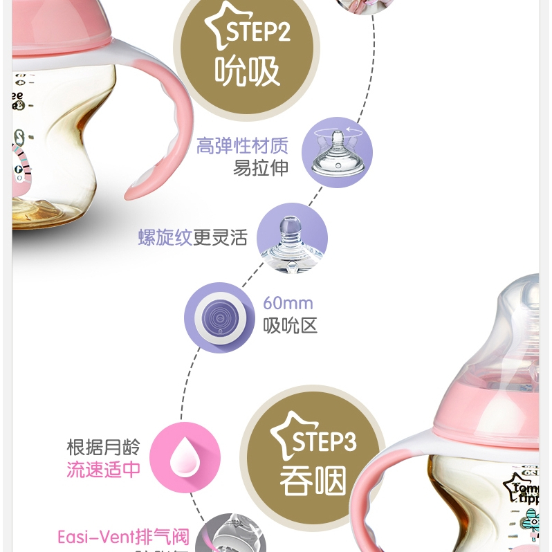 TOMMEE TIPPEE Tommee Bình Sữa ppsu 150ml / 260ml Tiện Dụng