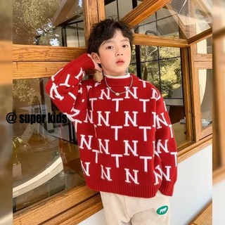 Super kids áo len hai lớp hình chữ nhật cho bé trai