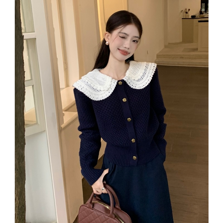Áo sweater Cổ Búp Bê Tay Dài Phong Cách Thời Trang Thu Đông 2023 Mới