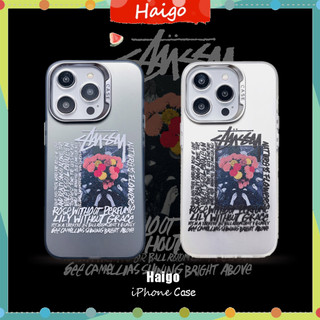 Ốp Điện Thoại Nhựa Cứng Mạ Màu STUSSY Cho iphone 15 14 13 12 mini 11 pro max 6 / 6s 7 / 8plus se2 x / xs xr xsmax #HG6445