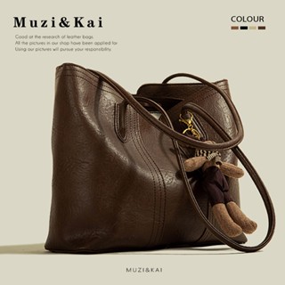 Muzikai Túi tote Da Mềm Cỡ Lớn Phong Cách retro Thời Trang Thu Đông 2023