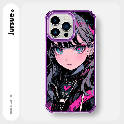 Ốp lưng JURSUE mềm dễ thương đẹp độc lạ anime Cho iPhone 16 15 14 13 12 11 Pro Max SE 2020 X XR XS ip 8 7 Plus XYY4332