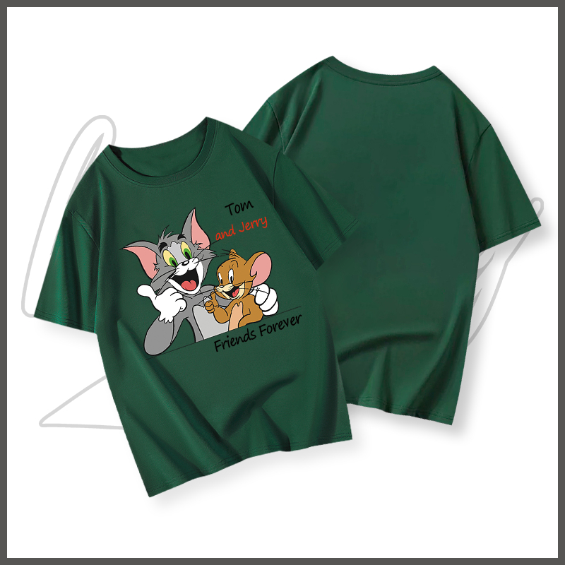 Áo phông nam wash BEEYANBUY áo thun cổ tròn tay lỡ in hình Tom and Jerry unisex ulzzang 100% cotton-Y0563