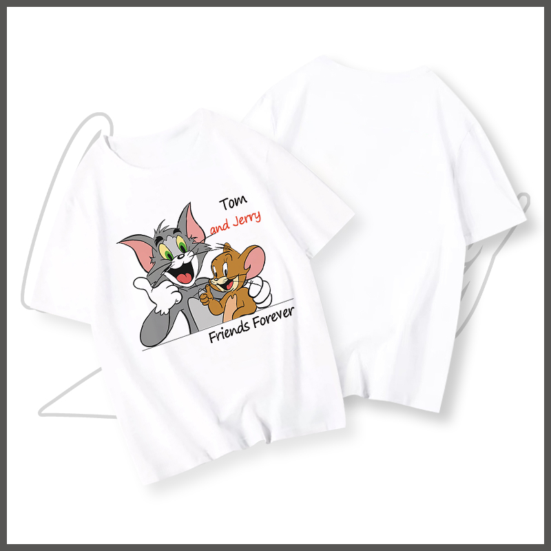 Áo phông nam wash BEEYANBUY áo thun cổ tròn tay lỡ in hình Tom and Jerry unisex ulzzang 100% cotton-Y0563