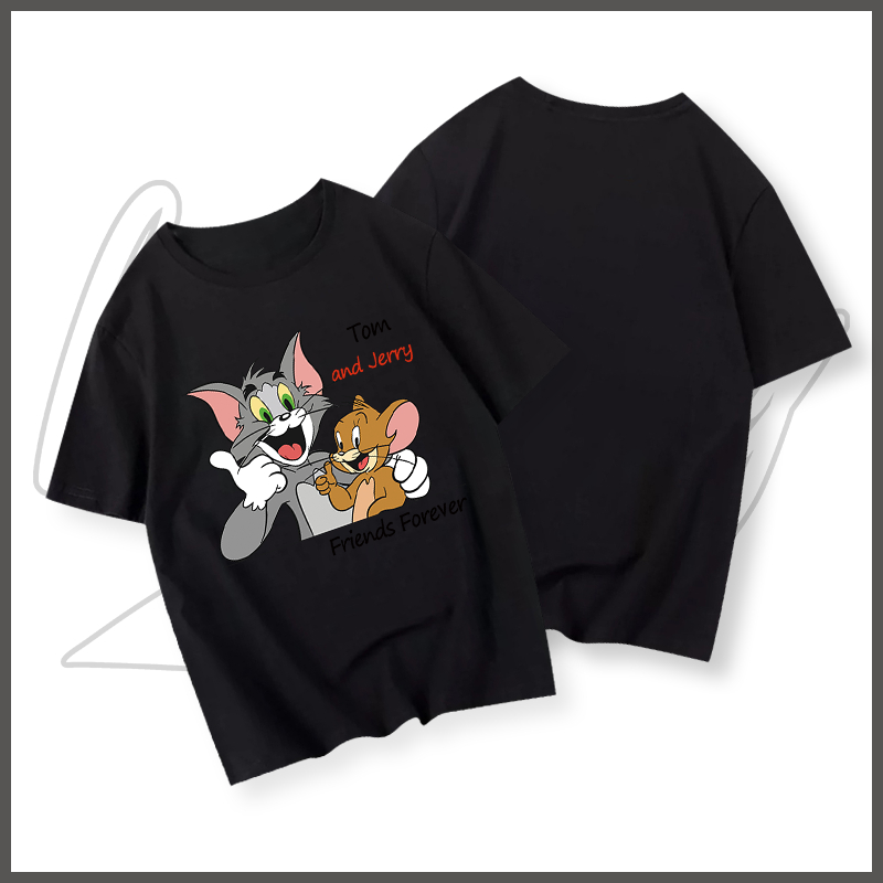 Áo phông nam wash BEEYANBUY áo thun cổ tròn tay lỡ in hình Tom and Jerry unisex ulzzang 100% cotton-Y0563