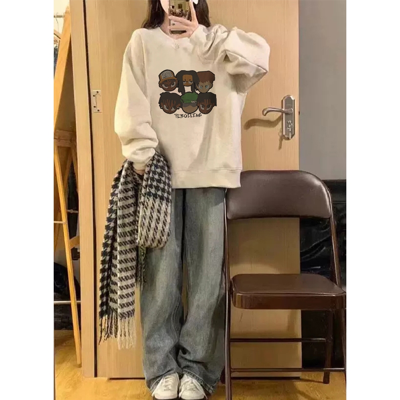Áo sweater nam xám BEEYANBUY áo nỉ tay dài boy phố in hình idile dreadlock unisex 100% cotton-Y0231