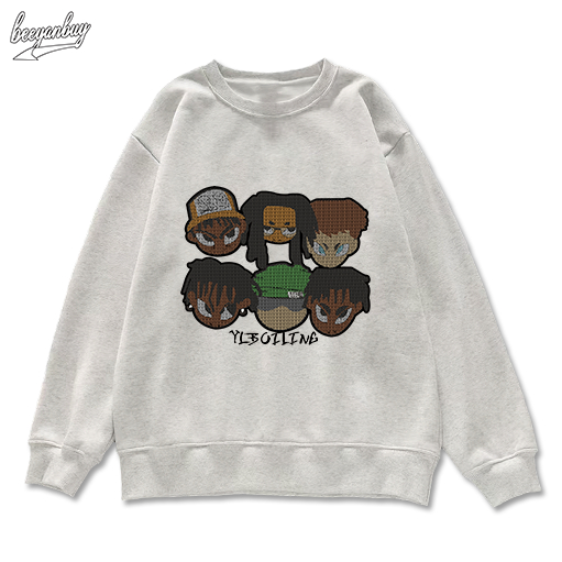 Áo sweater nam xám BEEYANBUY áo nỉ tay dài boy phố in hình idile dreadlock unisex 100% cotton-Y0231