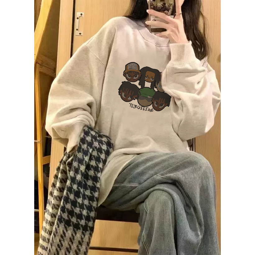 Áo sweater nam xám BEEYANBUY áo nỉ tay dài boy phố in hình idile dreadlock unisex 100% cotton-Y0231