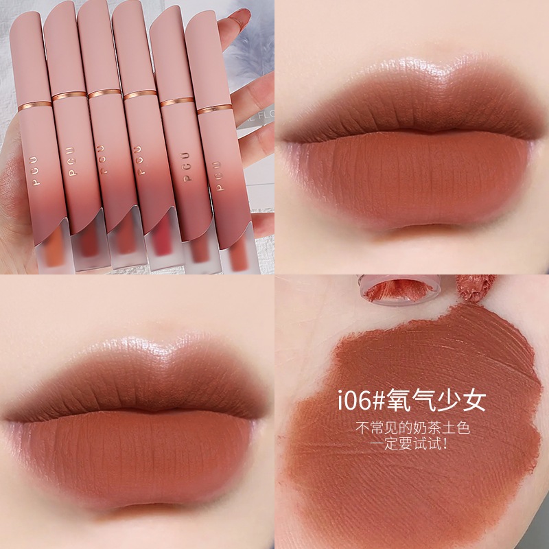 Son Kem Lì Lâu Trôi Nhung Trang Điểm Bề Mặt Sương Mù Không Cần Trang Điểm Môi Màu Trắng Cấp
