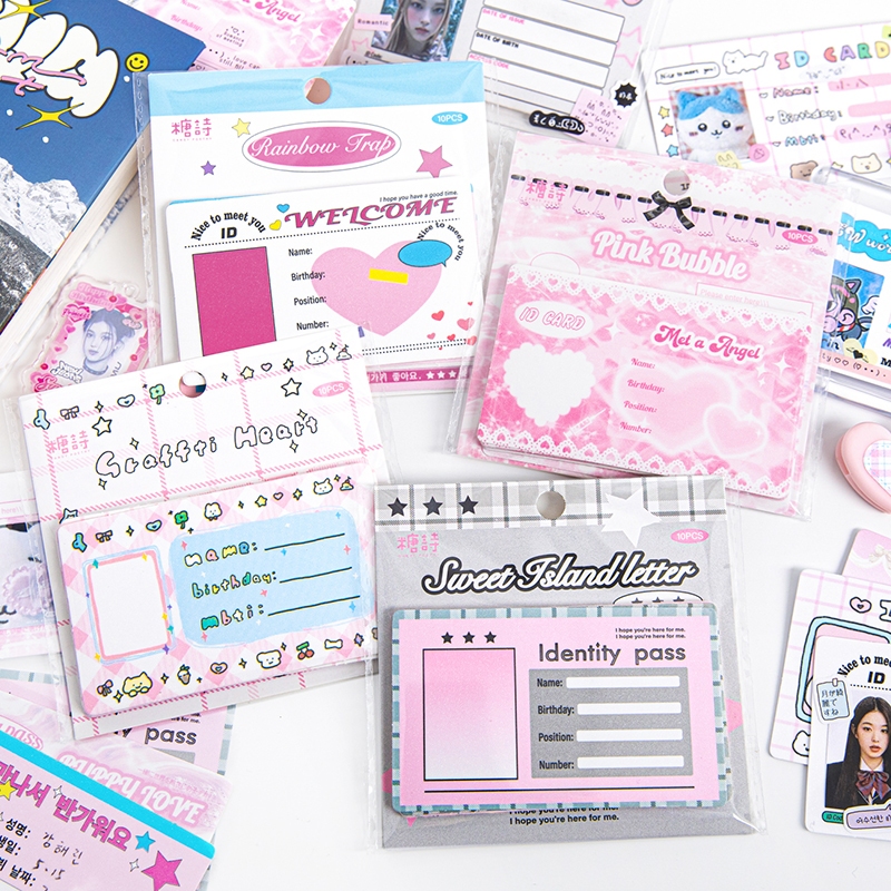Mr. Paper  5sheet Dán nhãn +sheet Giấy dán/túi Thẻ Gu cass Han hệ Dễ thương kiểu ins Sáng tạo tài khoản Thẻ ghép ảnh CAM thông tin DIY
