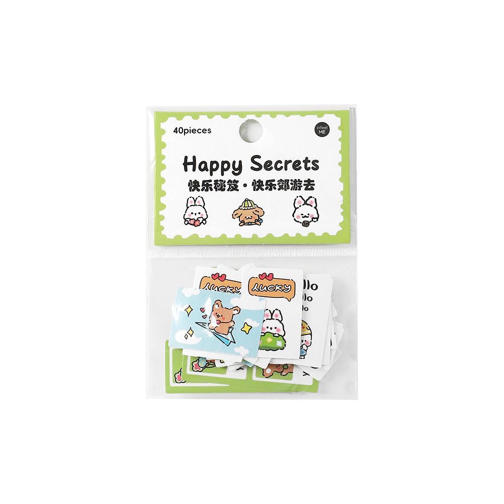 Mr. Paper 40 vé/túi Dán keo dán Phim hoạt hình dễ thương Động vật Sáng tạo tài khoản Nguyên liệu ghép đôi goolka DIY điện thoại di động Tấm thiệp điện tử Cái cốc Niêm phong trang trí