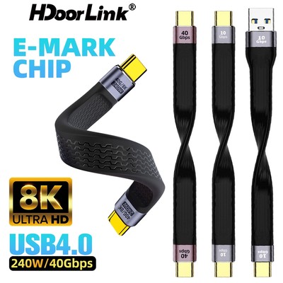 Hdoorlink Dây Cáp Sạc Nhanh 240w 5a usb c Sang type-c fpc usb 4.0 3 8k @ 60hz video 40gbps pd