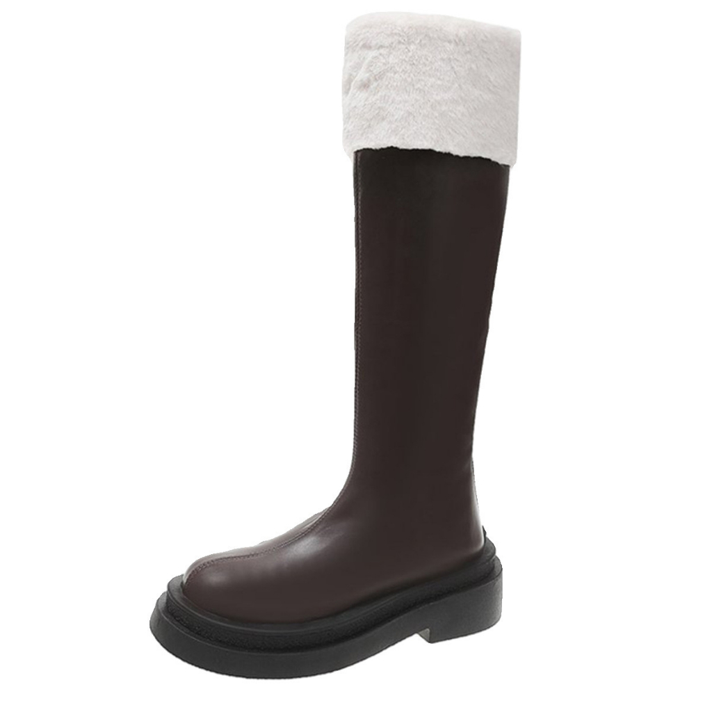 Giày Bốt Lót Lông Cừu Đế Dày Thời Trang Thu Đông Cho Nữ