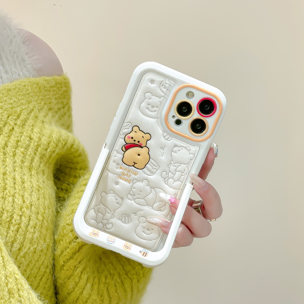 Hoạt Hình Ốp Điện Thoại Tpu In Hình winnie the pooh Có Giá Đỡ Ẩn Cho iphone 15 14 13 11 12 promax
