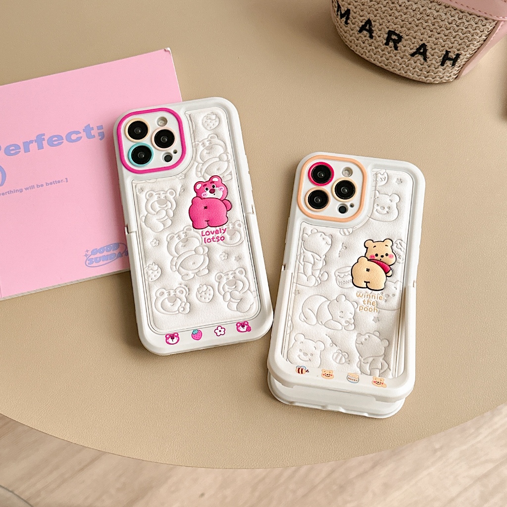 Hoạt Hình Ốp Điện Thoại Tpu In Hình winnie the pooh Có Giá Đỡ Ẩn Cho iphone 15 14 13 11 12 promax