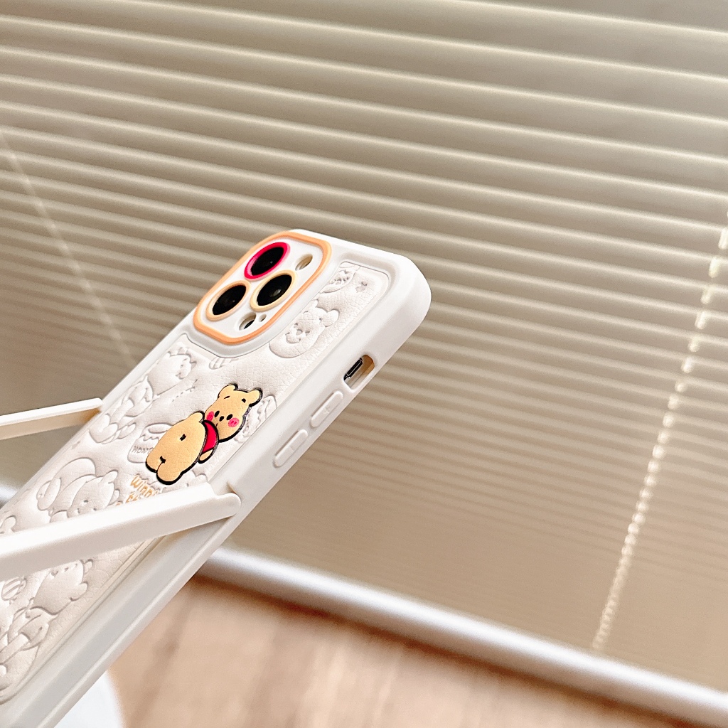 Hoạt Hình Ốp Điện Thoại Tpu In Hình winnie the pooh Có Giá Đỡ Ẩn Cho iphone 15 14 13 11 12 promax