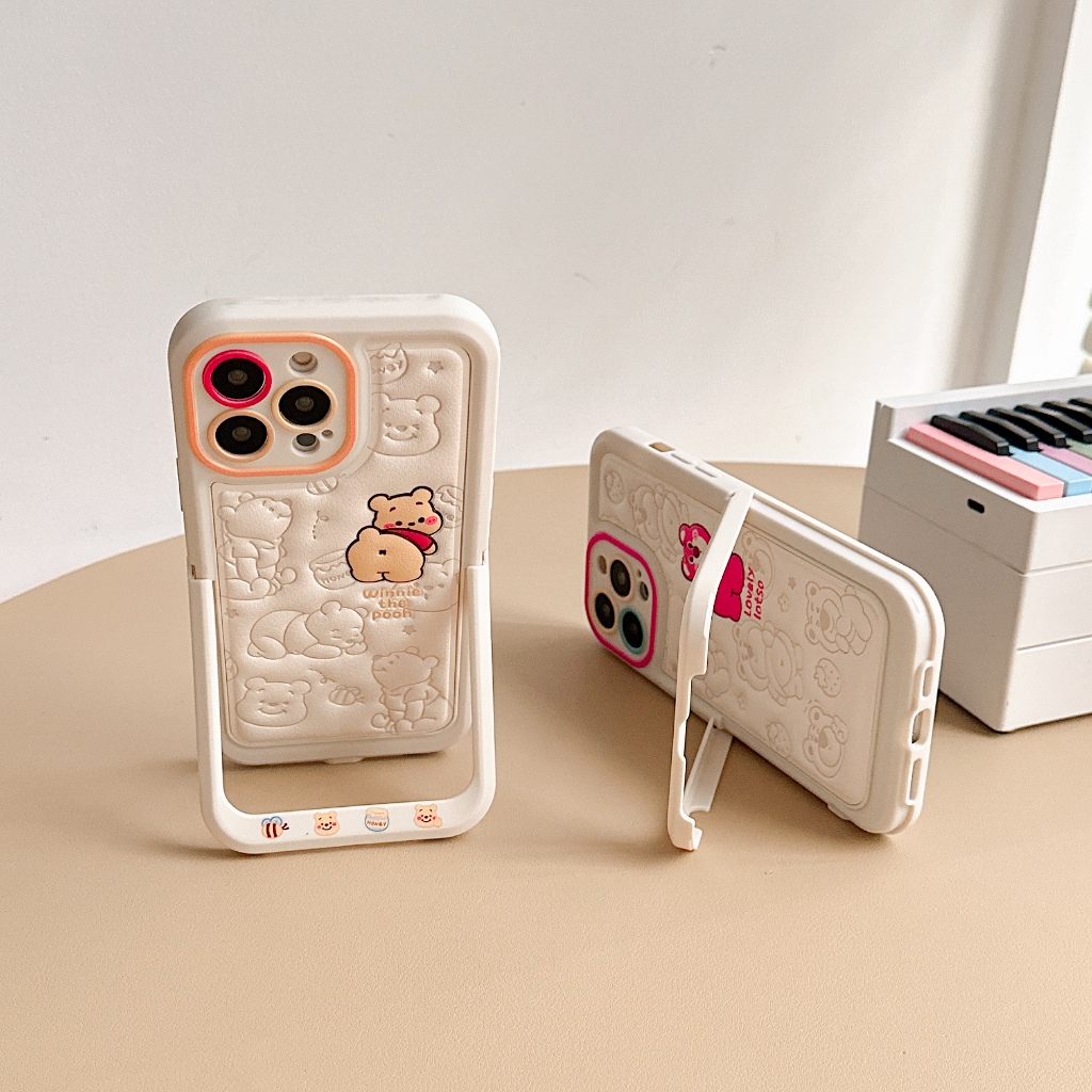 Hoạt Hình Ốp Điện Thoại Tpu In Hình winnie the pooh Có Giá Đỡ Ẩn Cho iphone 15 14 13 11 12 promax