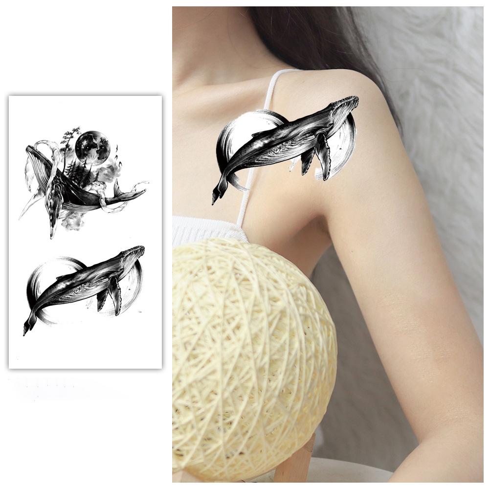 Ahellogirl Hình Xăm Dán Chống Thấm Nước Không Phản Quang Hình Động Vật Và Cây Cối Tươi Mới