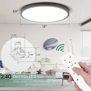 Đèn Trần Đèn Led Trần Nhà Đèn LED Âm Trần 3 Màu Điều Chỉnh Độ Sáng Từ Xa Thông Minh Siêu Sáng 30W 40W 60W Đèn Trần LED Điều Chỉnh Độ Sáng Đèn Trần Phòng Khách Chiếu Sáng Trong Nhà