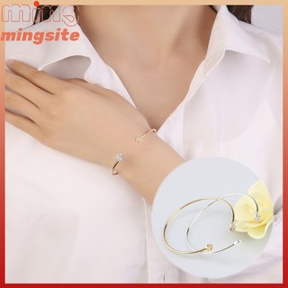 Tính Khí Phiên Bản Hàn Quốc Trang Sức Với Kim Cương Đôi Trái Tim Tình Yêu Vòng Tay Pha Lê Mở Tay Trang Sức MINGSITE