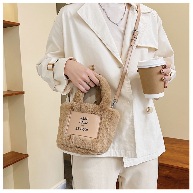 Galallcheer Túi Đeo Chéo Cỡ Lớn Bằng Vải Lông Phong Cách Nhật Bản Dễ Thương Thời Trang Cho Nữ