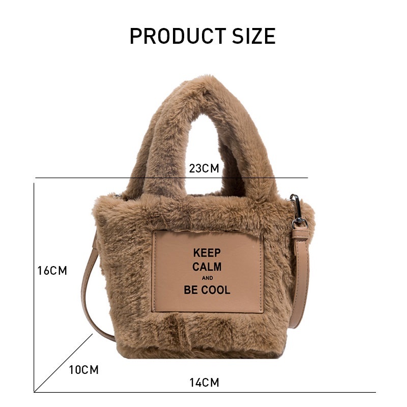 Galallcheer Túi Đeo Chéo Cỡ Lớn Bằng Vải Lông Phong Cách Nhật Bản Dễ Thương Thời Trang Cho Nữ