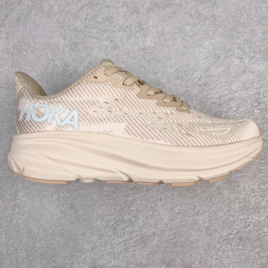 Hoka one clifton clifton 9th generation Giày Chạy Bộ Đường Dài Hấp Thụ Sốc Màu Be