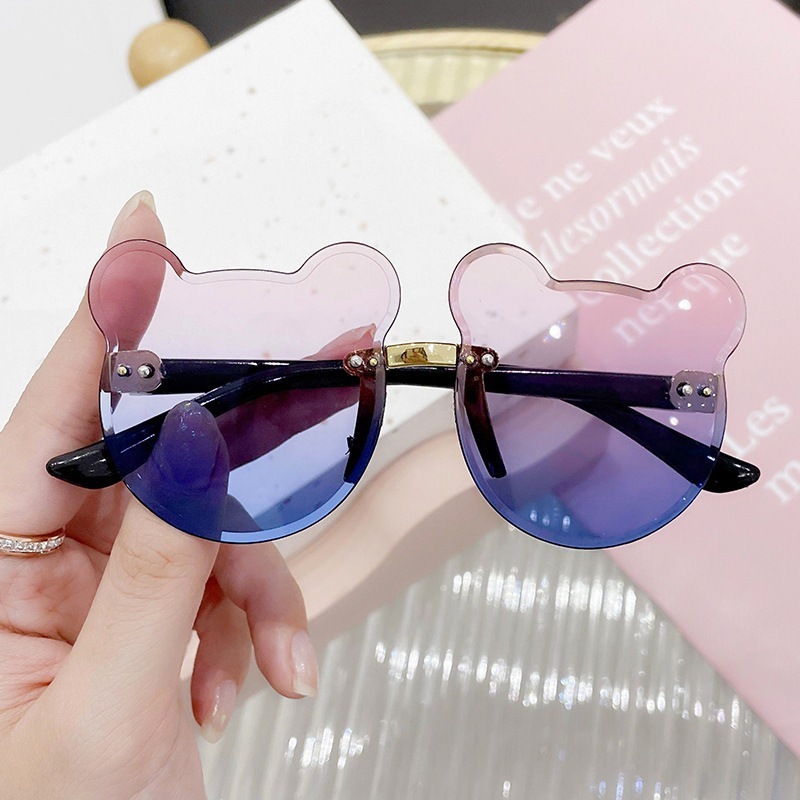 Kính Mát Hình Tai Gấu Dễ Thương Chống Tia Uv Bảo Vệ Mắt Cho Bé
