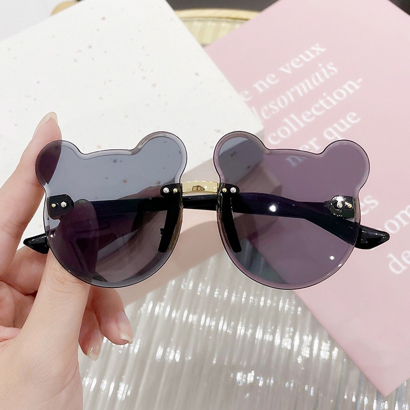 Kính Mát Hình Tai Gấu Dễ Thương Chống Tia Uv Bảo Vệ Mắt Cho Bé