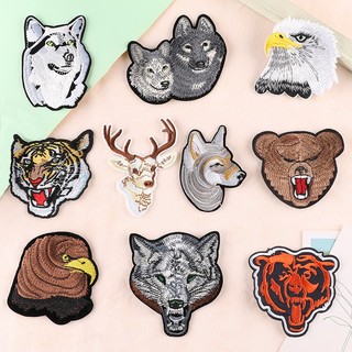 Sticker ủi thêu hình sói đại bàng / hổ / đại bàng độc đáo diy