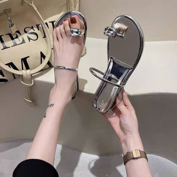 Dép Cao Gót Đính Đá Thiết Kế Thoải Mái Thời Trang