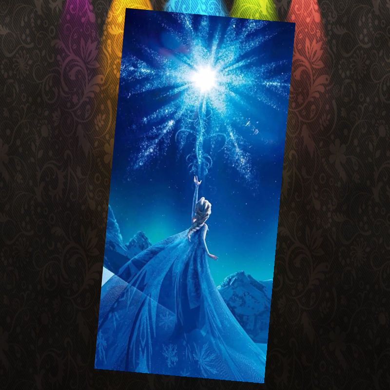 Sglink Khăn Tắm Hình Vuông In Hình Công Chúa elsa Trong Phim frozen Đáng Yêu Cho Bé Gái